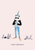 Panda joyeusement surpris pour un anniversaire